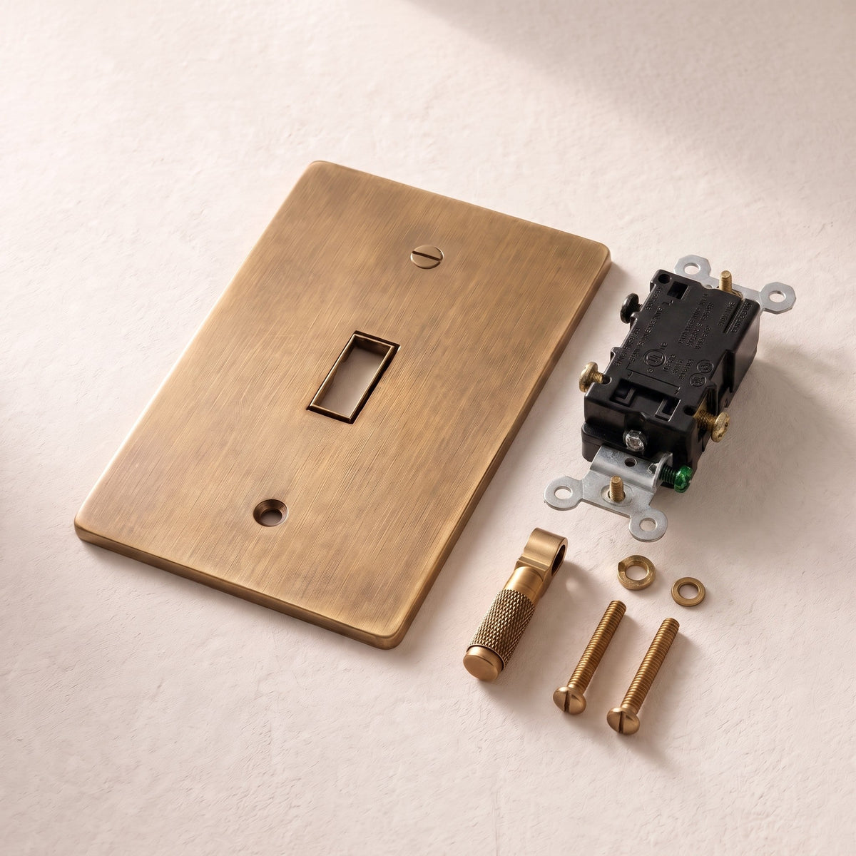 Brass Electrical Sample Kit, studio shot