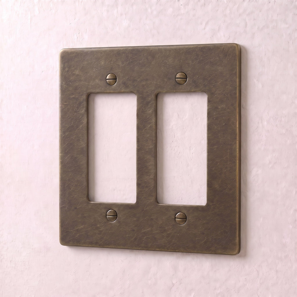 Brass Wall Plate (1-5 Gang), styled in a room