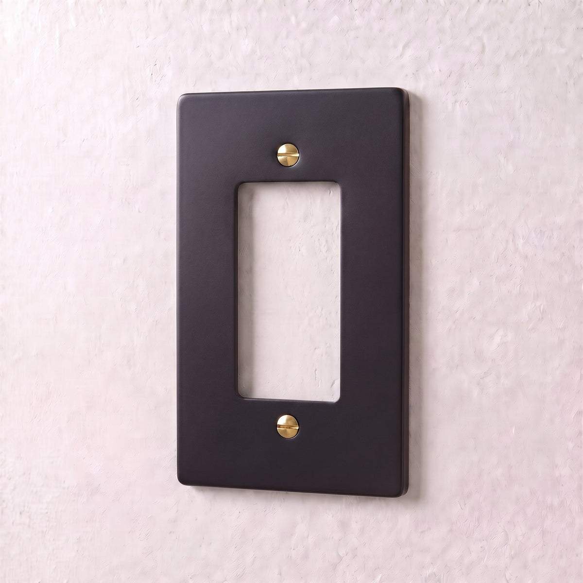 Brass Wall Plate (1-5 Gang), held in hand for scale (2)