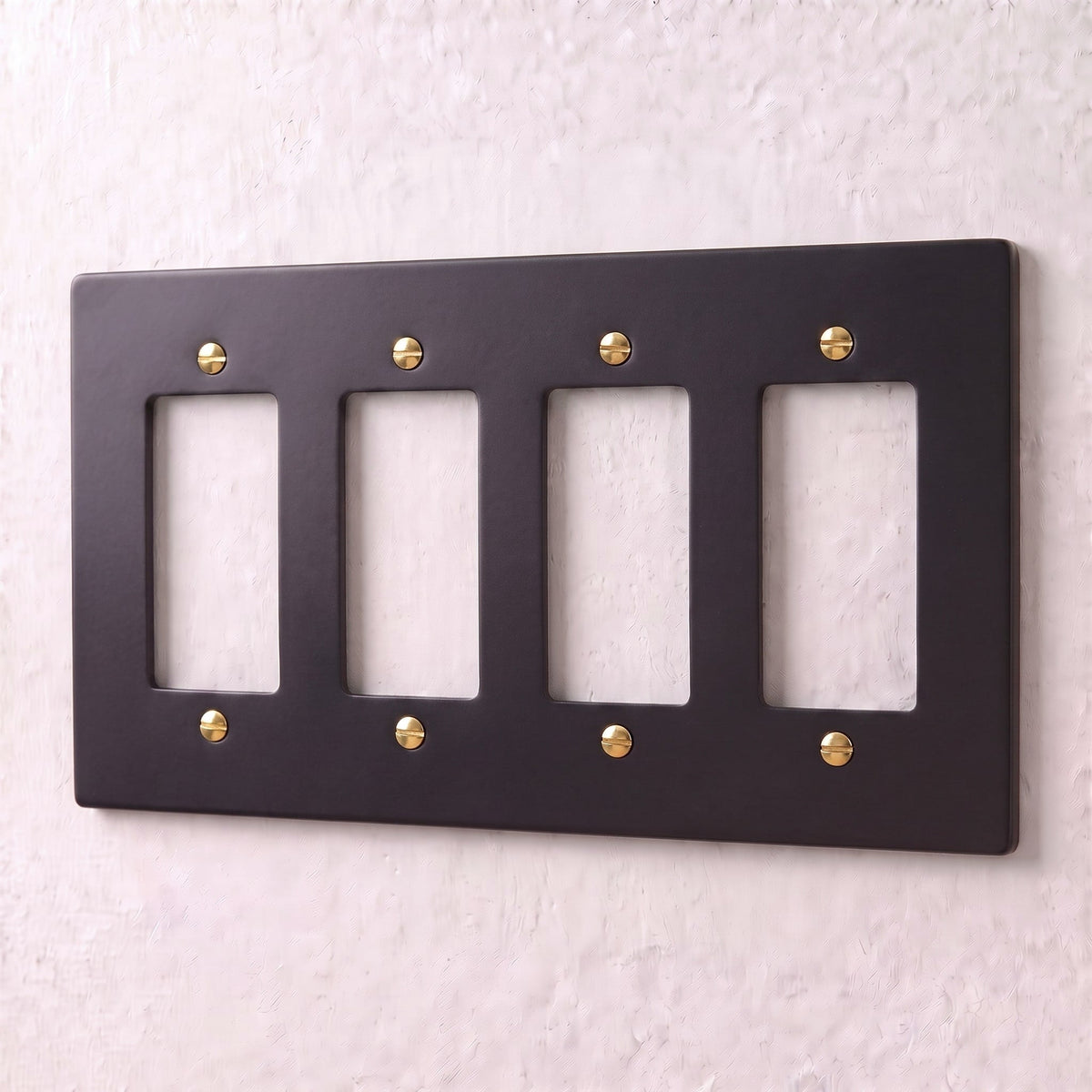 Brass Wall Plate (1-5 Gang), front face view (2)