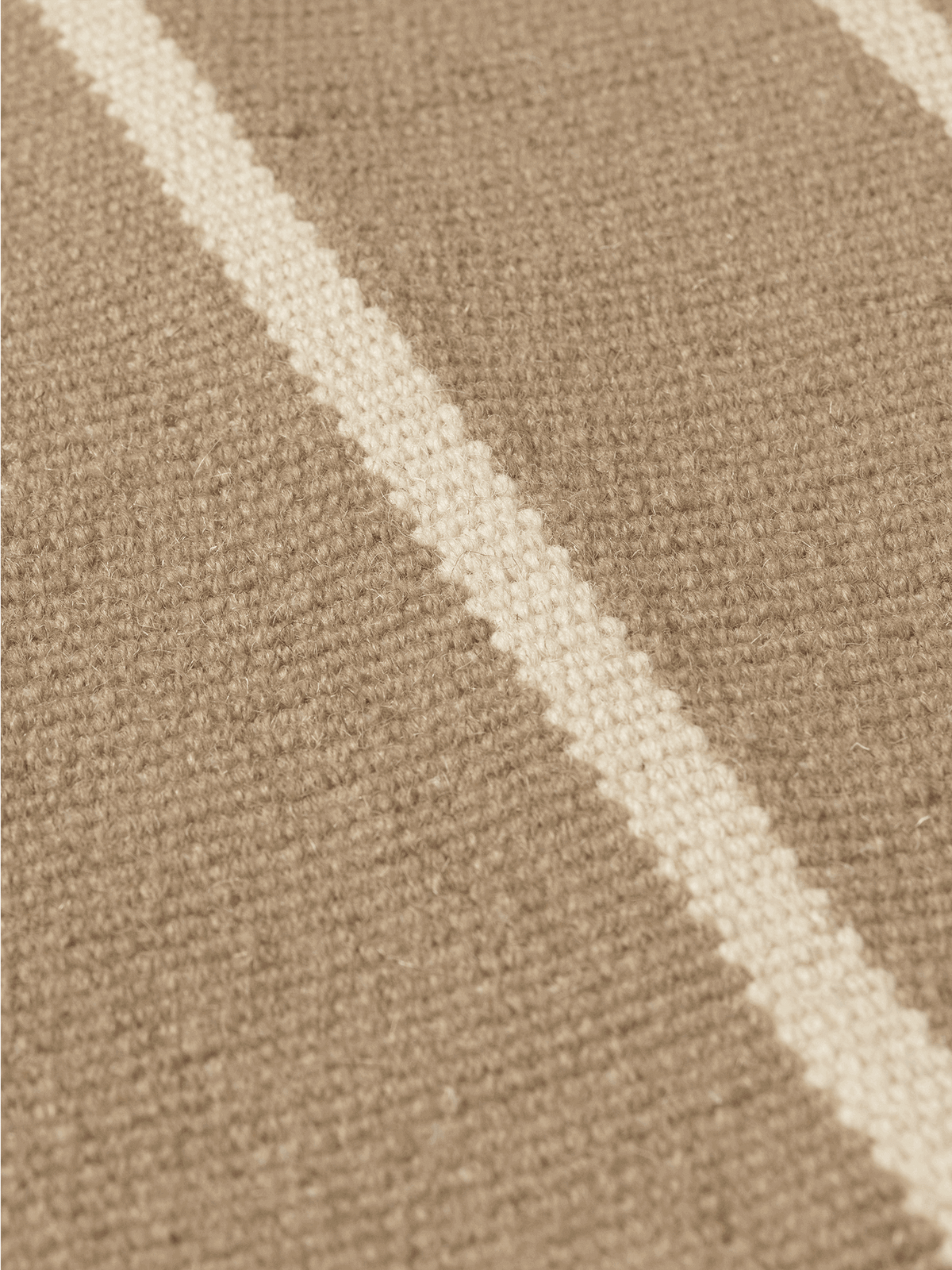 Calm Kelim Runner, Dark Sand/Off-White, underfoot in a living space