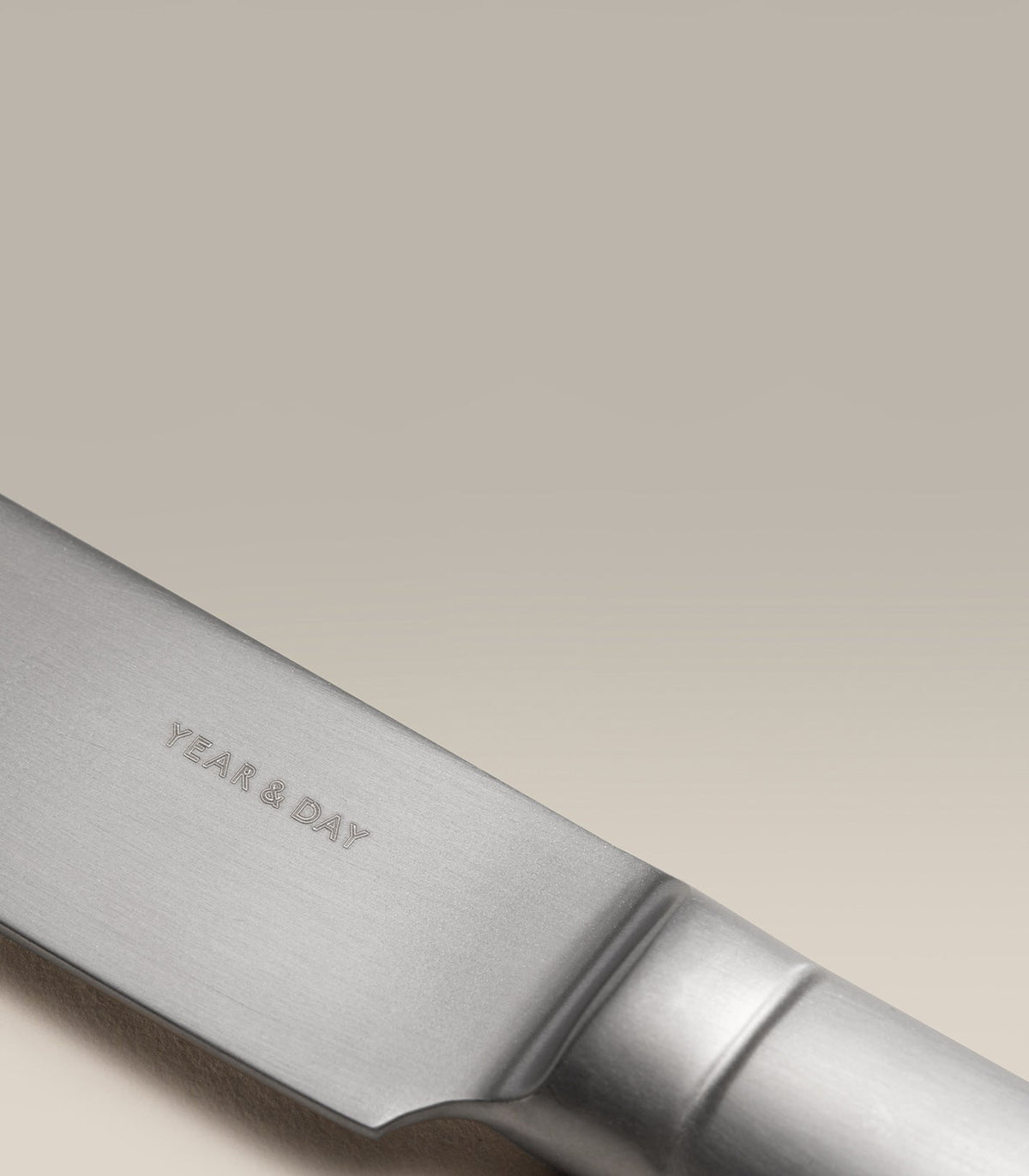 Classic Knife Set, brushed, angled three quarter view