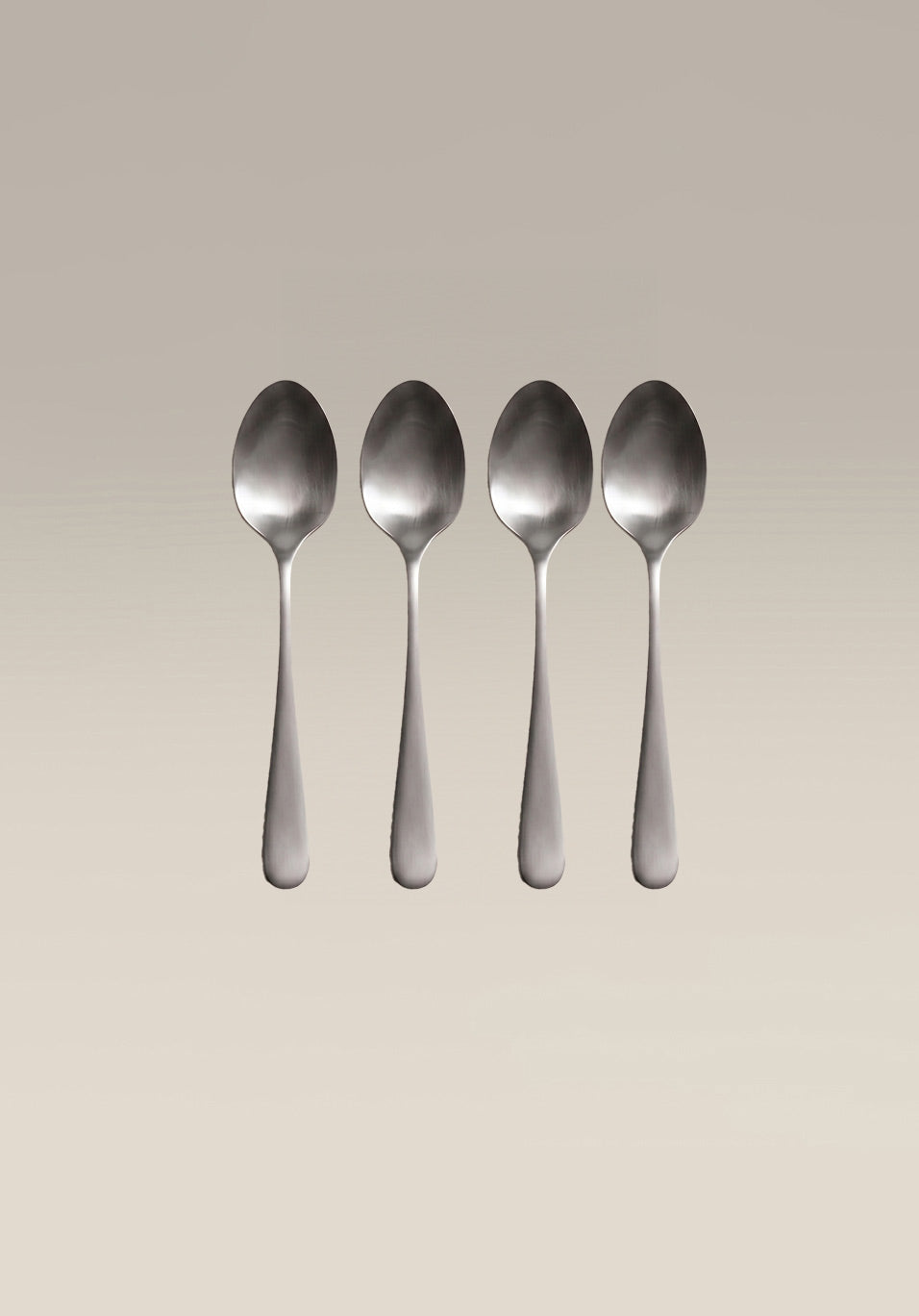 Classic Large Spoon Set, brushed, handle detail