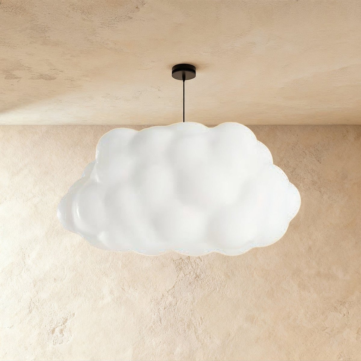 Cloud Nine Metal Pendant Light, shown in scale within a hallway