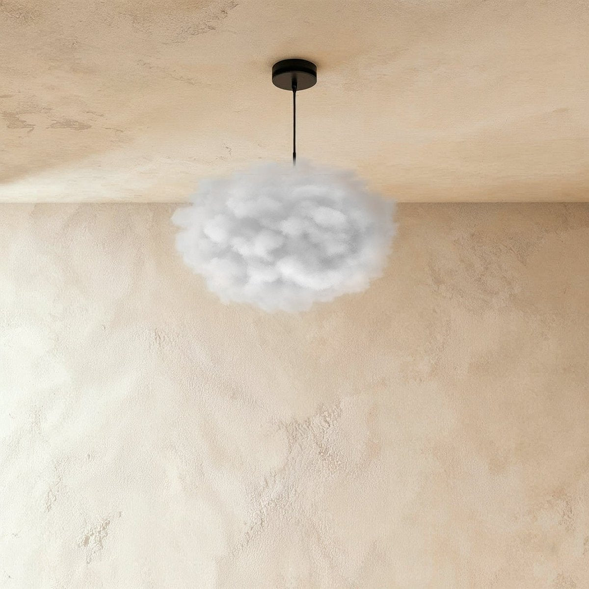 Cloud Nine Metal Pendant Light, unlit profile view