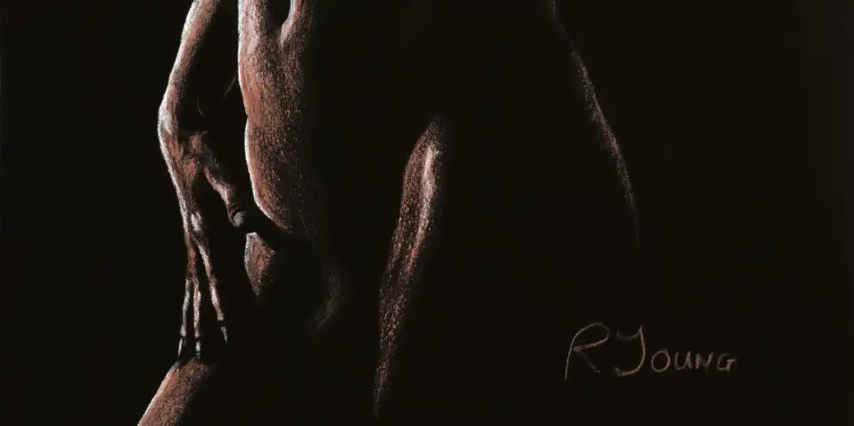 Contour in the Dark Wall Art, styled in a bedroom