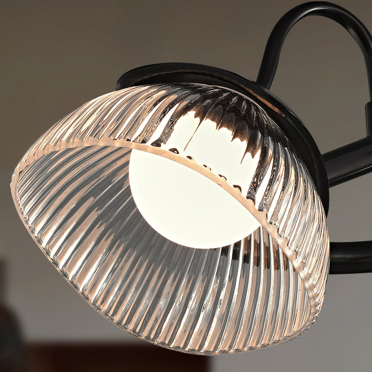 Coronis Linear Fluted Glass LED Chandelier, second side profile