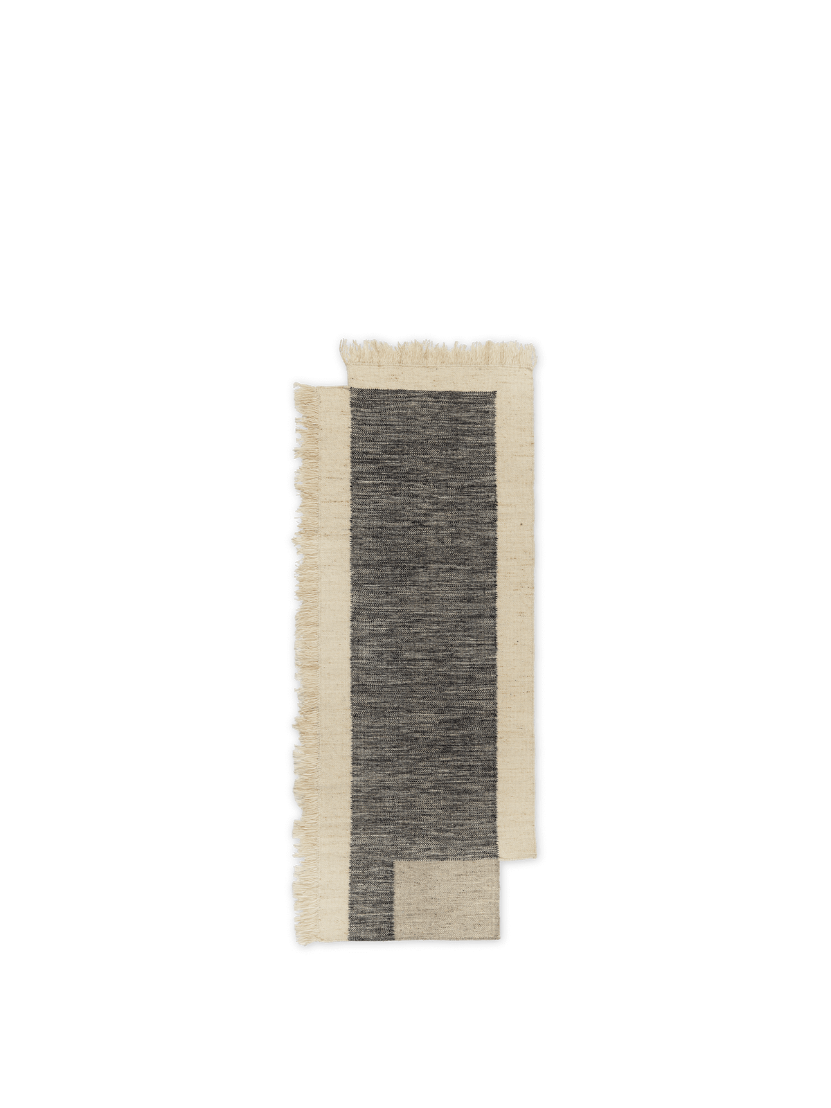 Counter Natural Fibre Runner, Charcoal/Off-white, full rug laid flat