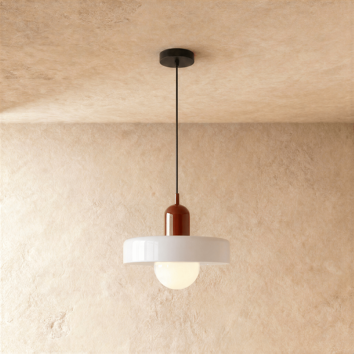 Cride Metal Pendant Light, full fixture front view