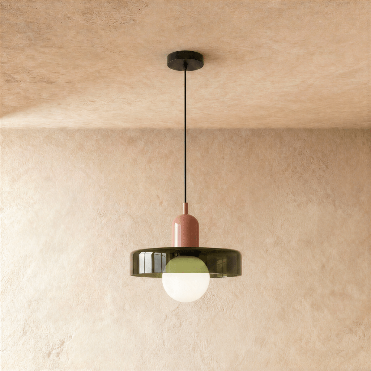 Cride Metal Pendant Light, third full fixture front view