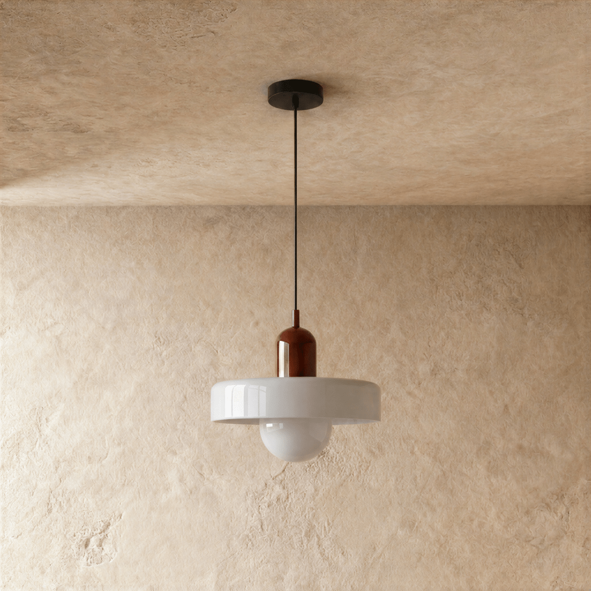 Cride Metal Pendant Light, shade and diffuser detail