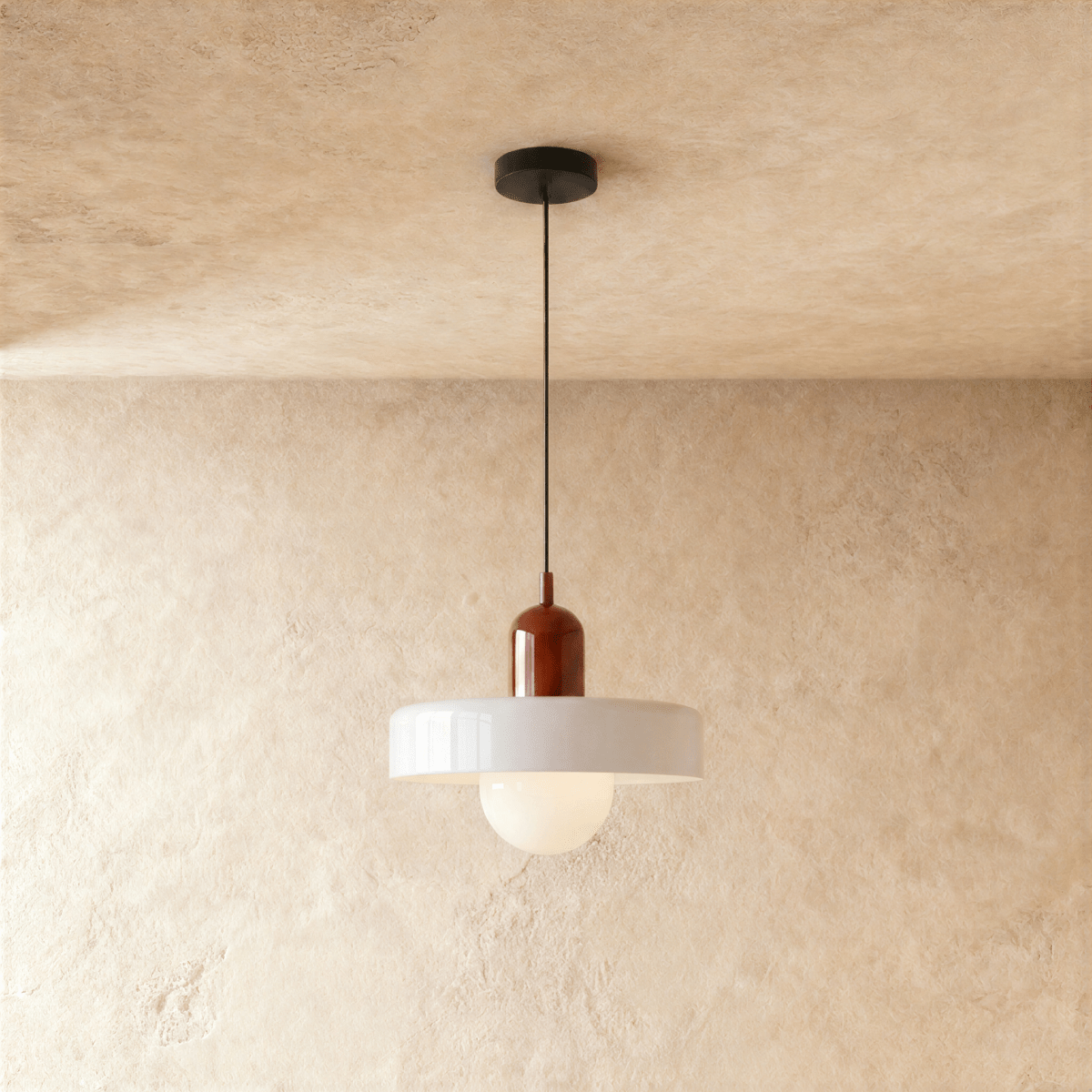 Cride Metal Pendant Light, close up of the finish and material
