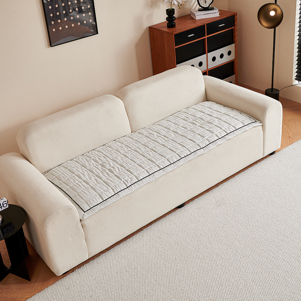 Crinkle Texture Non-Slip Sofa Mat, corner and seam detail