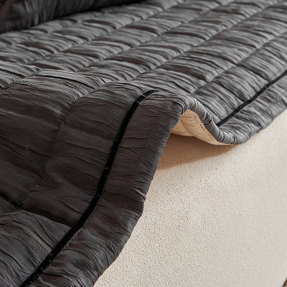 Crinkle Texture Non-Slip Sofa Mat, fabric close up