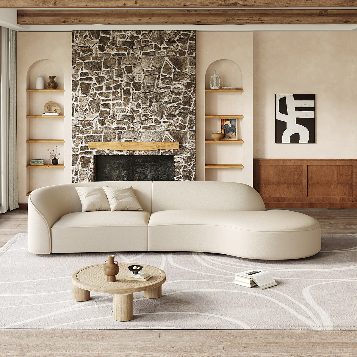 Curved Sectional Sofa, side profile