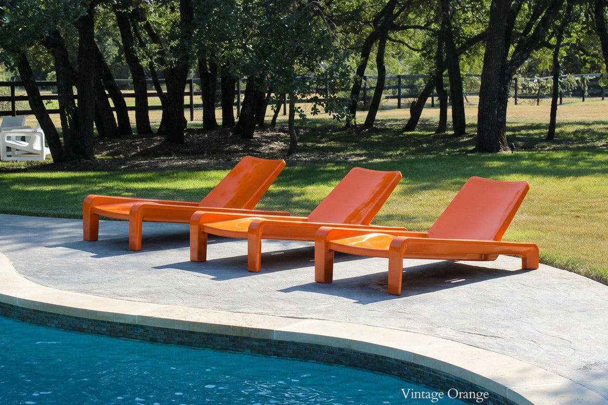 Deck Chaise Lounge, orange, styled in a real room