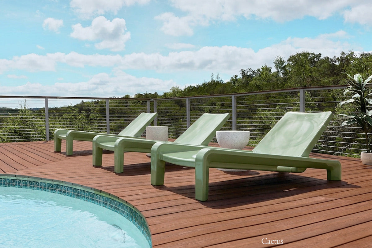 Deck Chaise Lounge, cactus, styled in a real room