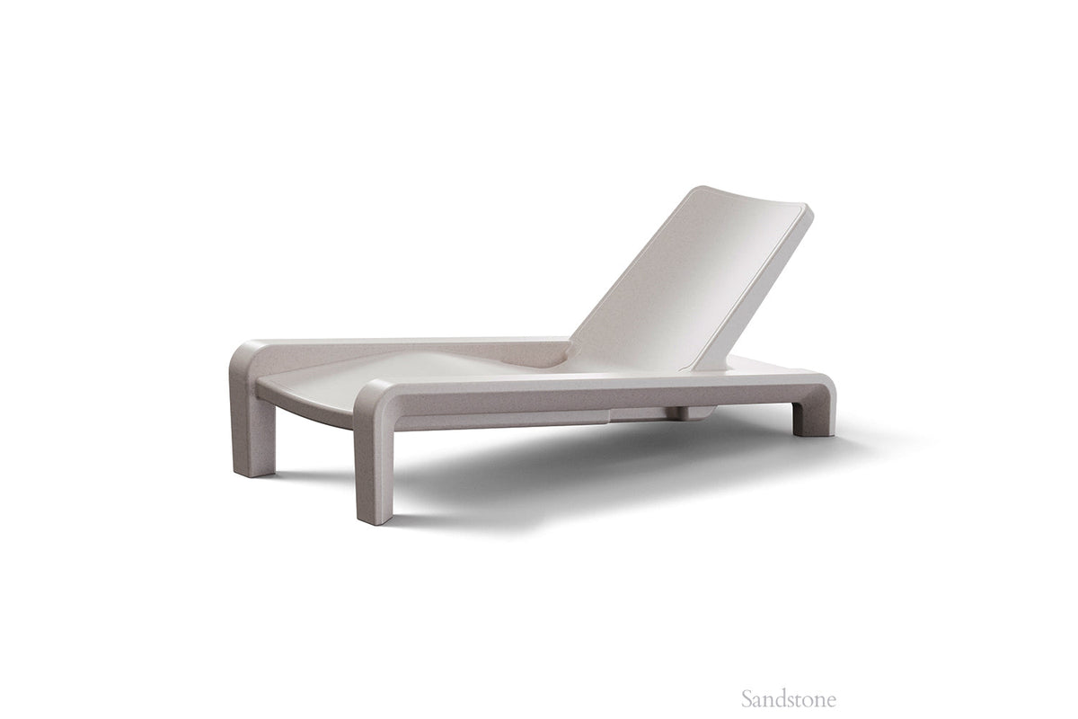 Deck Chaise Lounge, sandstone, studio shot