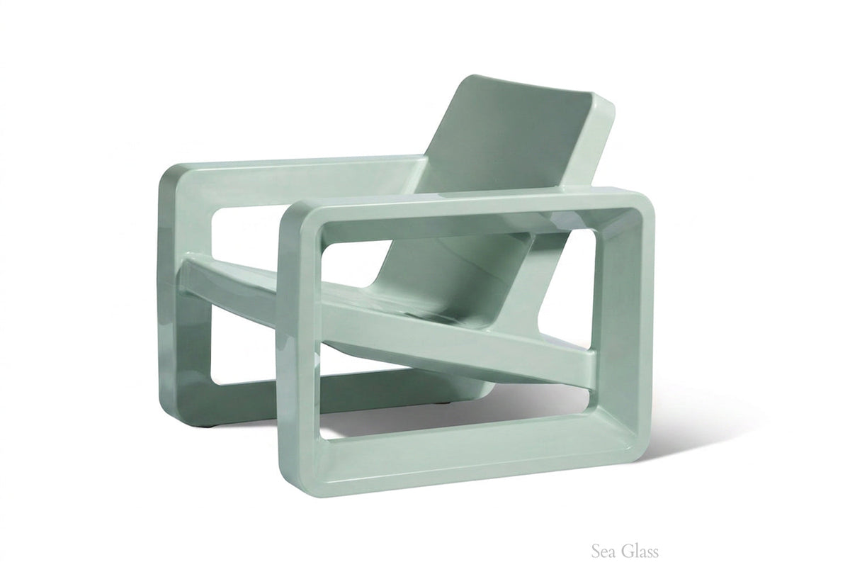 Deck Outdoor Lounge Chair, sea glass, upholstery texture close up