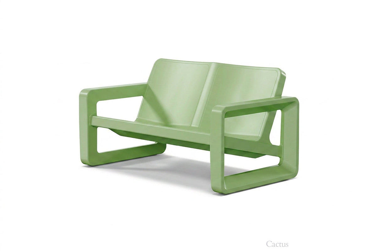 Deck Outdoor Loveseat, cactus, angled three quarter view