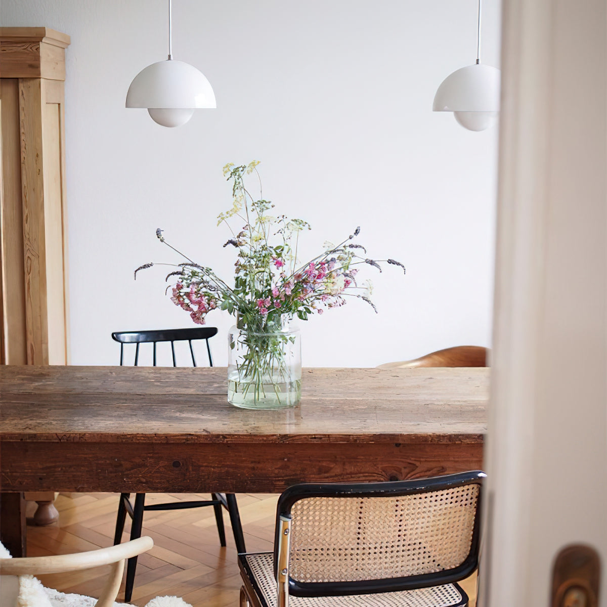 Duo Dome Pendant Light, second canopy and mount detail