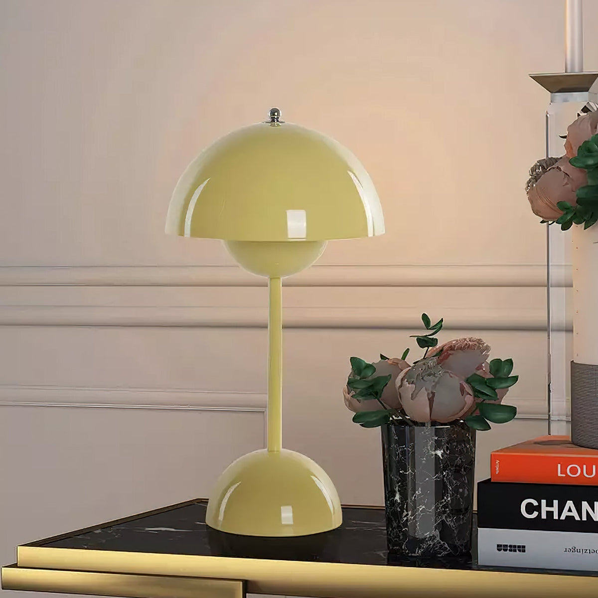 Duo Dome Portable Table Lamp, second held for scale