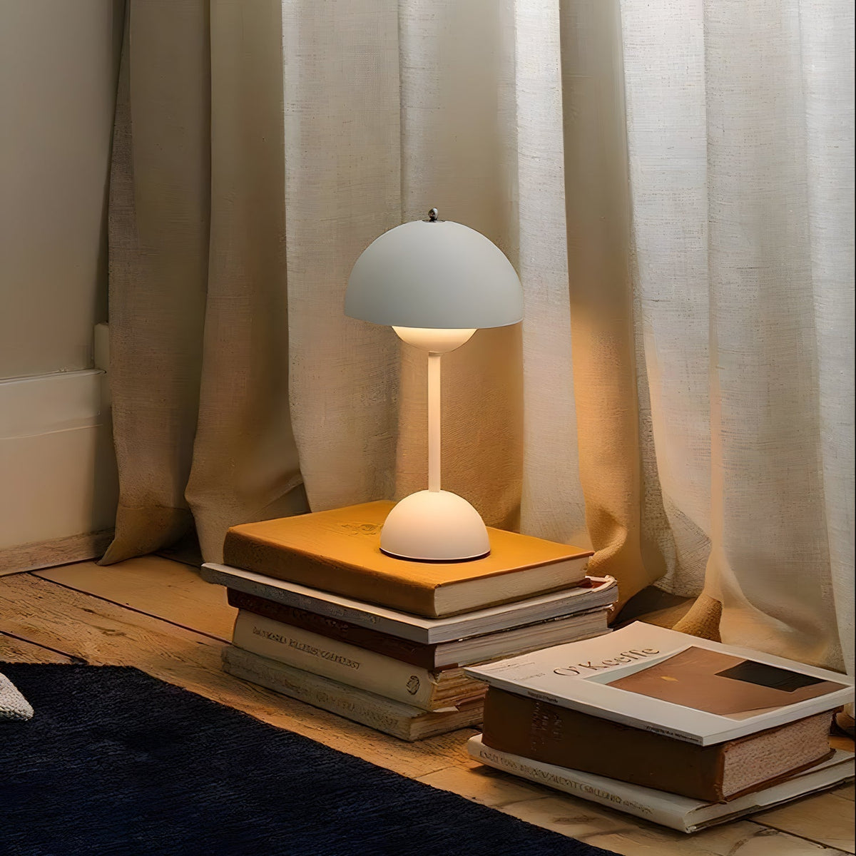 Duo Dome Portable Table Lamp, socket and hardware detail