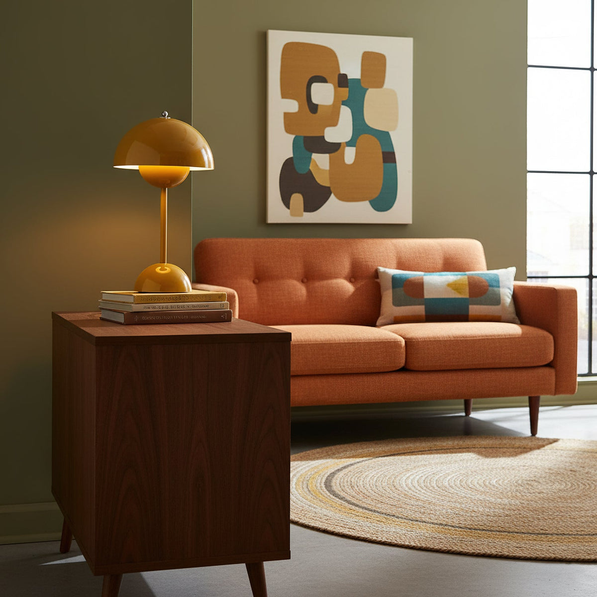 Duo Dome Portable Table Lamp, finish close up