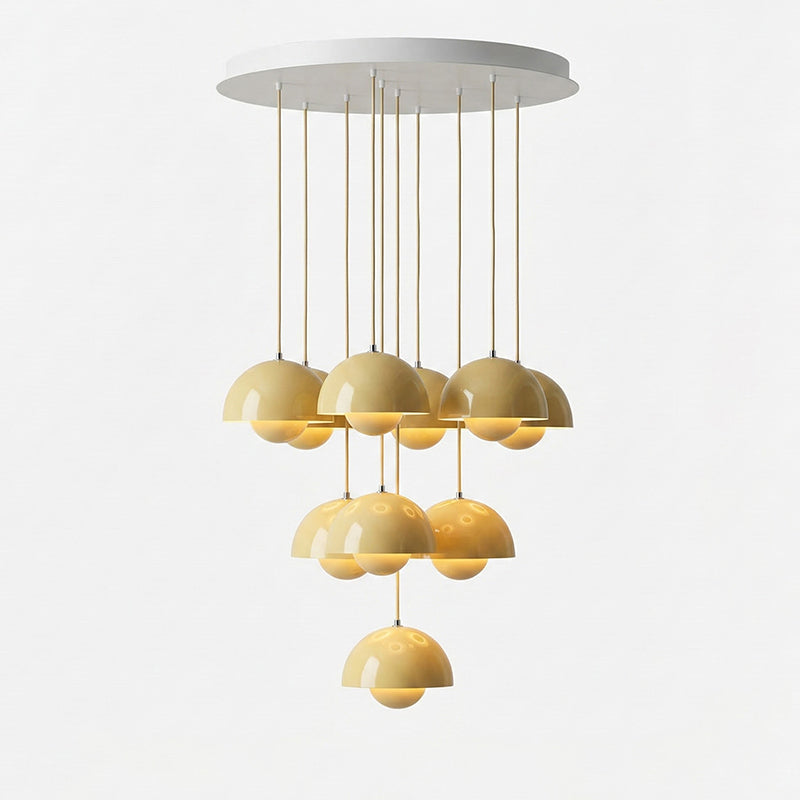 Duo Dome Ten-Light Chandelier, second held for scale