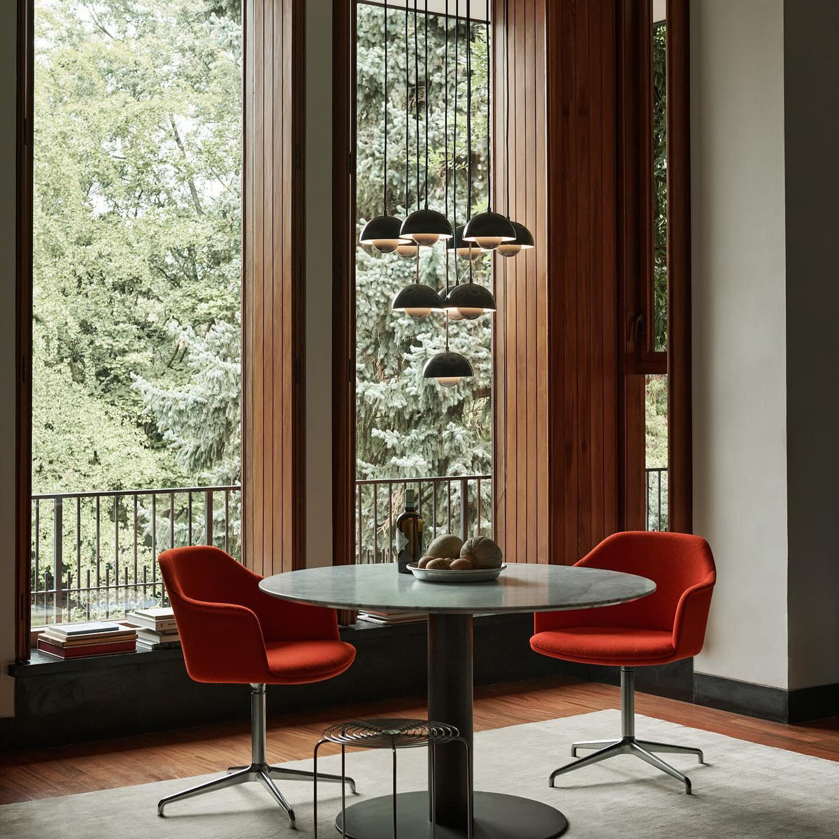 Duo Dome Ten-Light Chandelier, socket and hardware detail