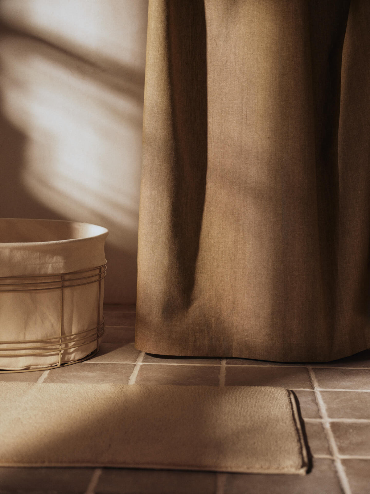 Ekko Cotton Bath Mat, Cashmere, pile and weave texture close up
