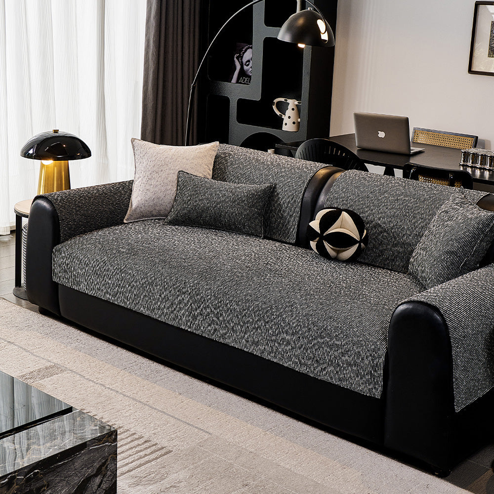 Elevated Texture Chenille Non-Slip Sofa Cover, second weave texture close up
