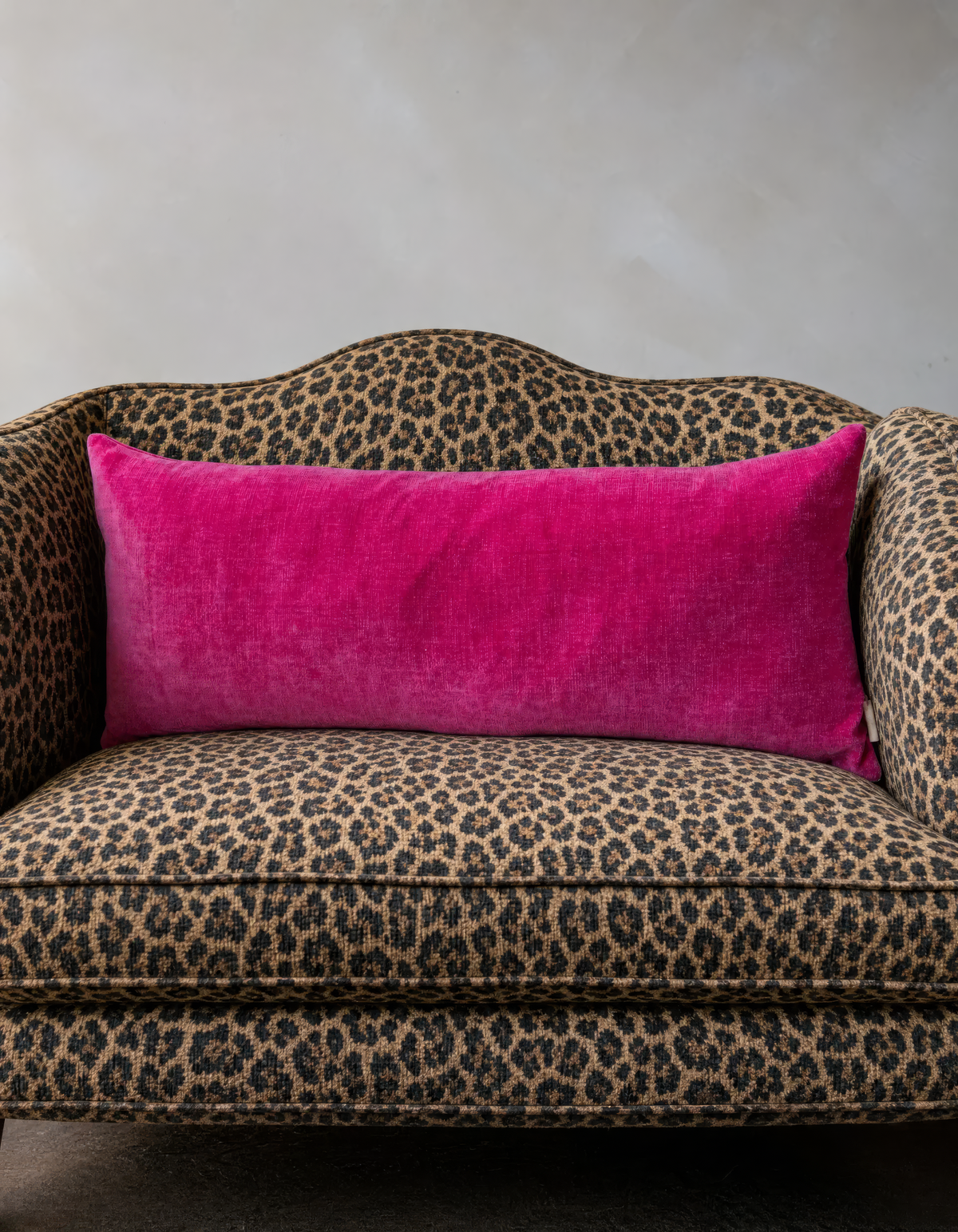 Elle Pink Velvet Lumbar Pillow, draped and styled view