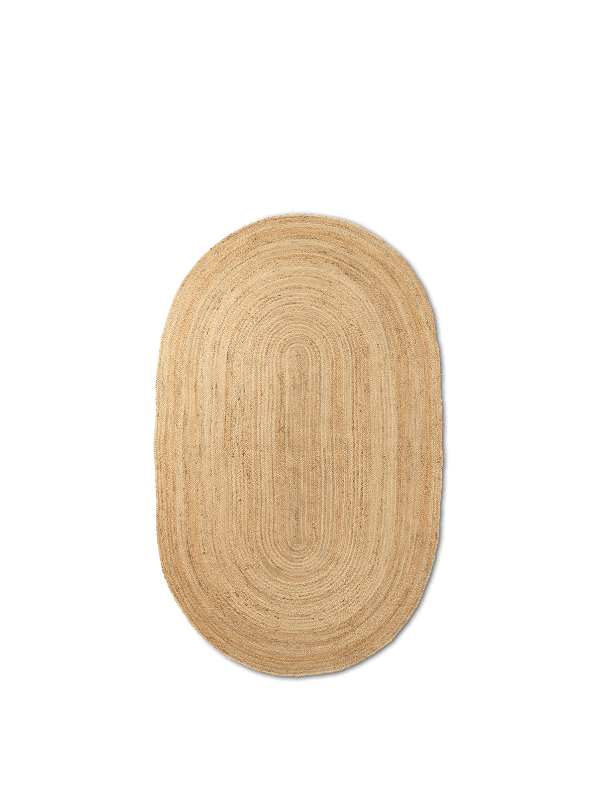 Eternal Oval Jute Rug, Natural, full rug laid flat