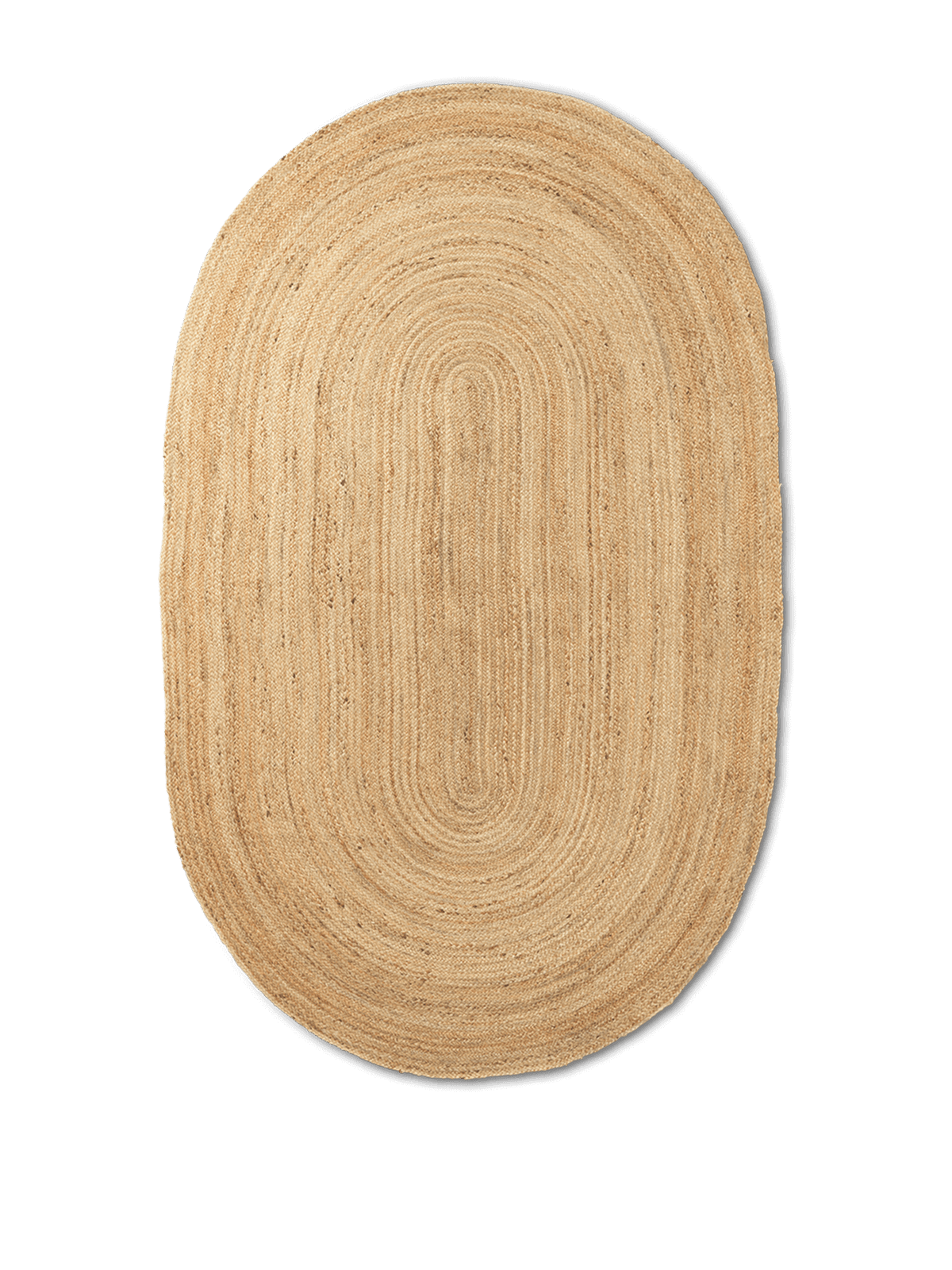 Eternal Oval Jute Rug, Natural, underfoot in a living space