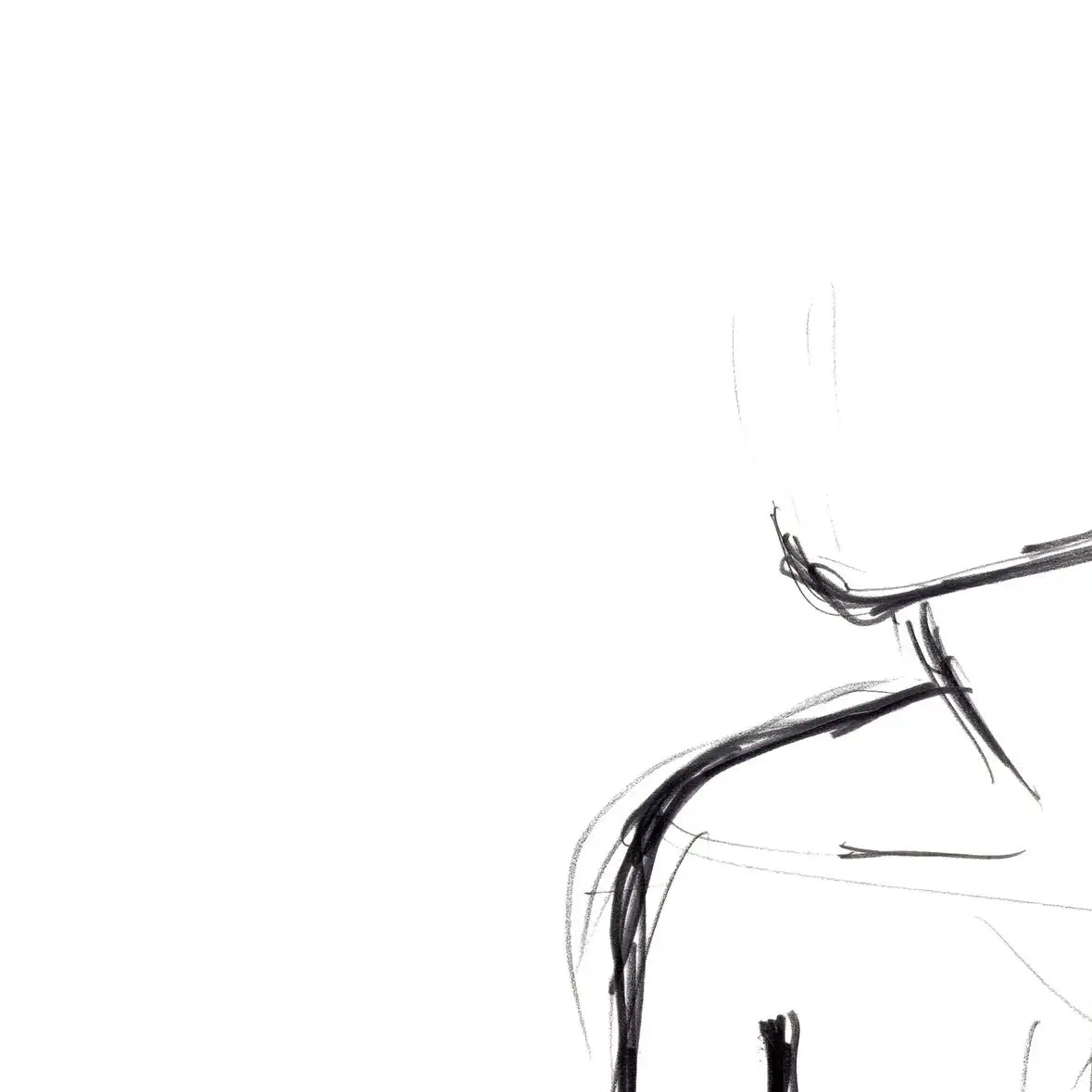 Female Torso Sketch Wall Art, single panel view