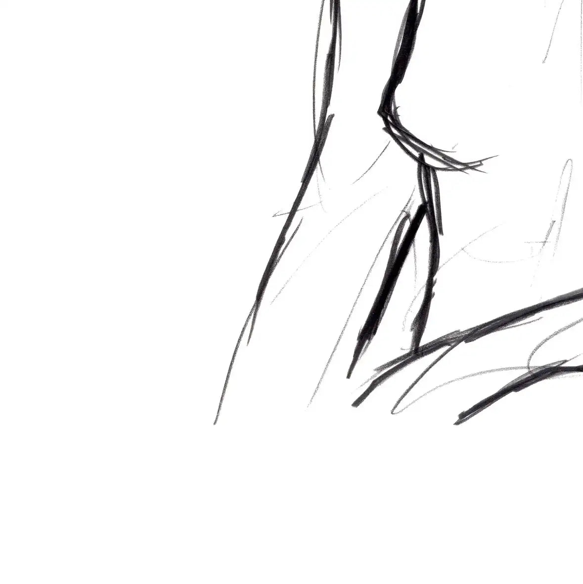 Female Torso Sketch Wall Art, styled in a bedroom