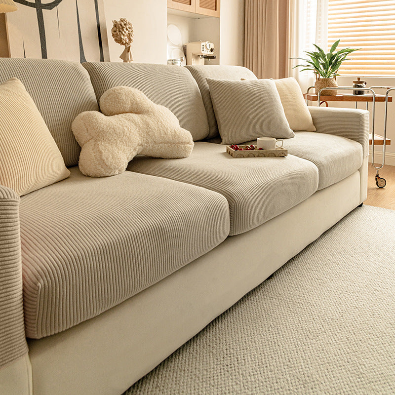 Fine-Ribbed Corduroy Sofa Slipcover, fabric close up