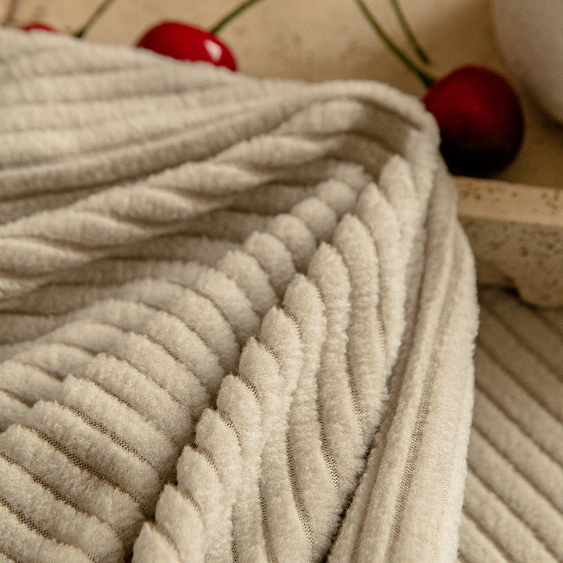Fine-Ribbed Corduroy Sofa Slipcover, angled three quarter view