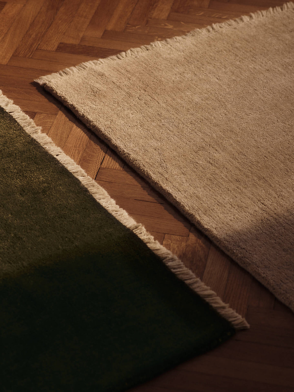 Firth Jute Rug, Dark Olive, pile and weave texture close up