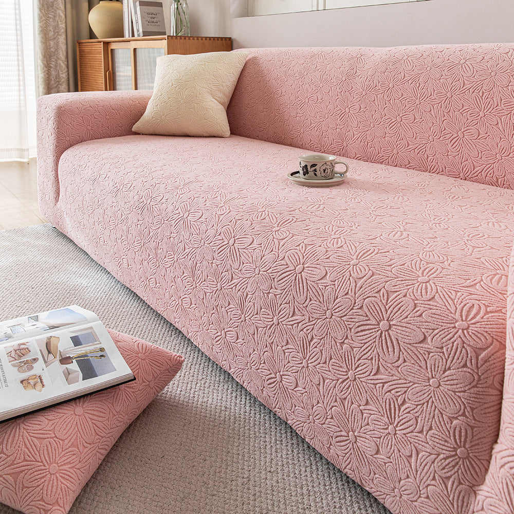 Floral Jacquard Sofa Slipcover, second styled in a living space
