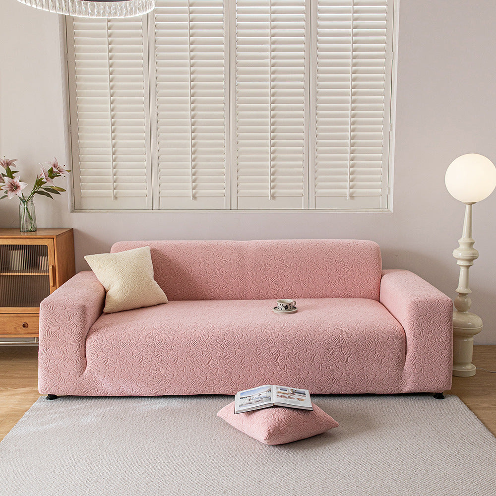 Floral Jacquard Sofa Slipcover, second reverse side view