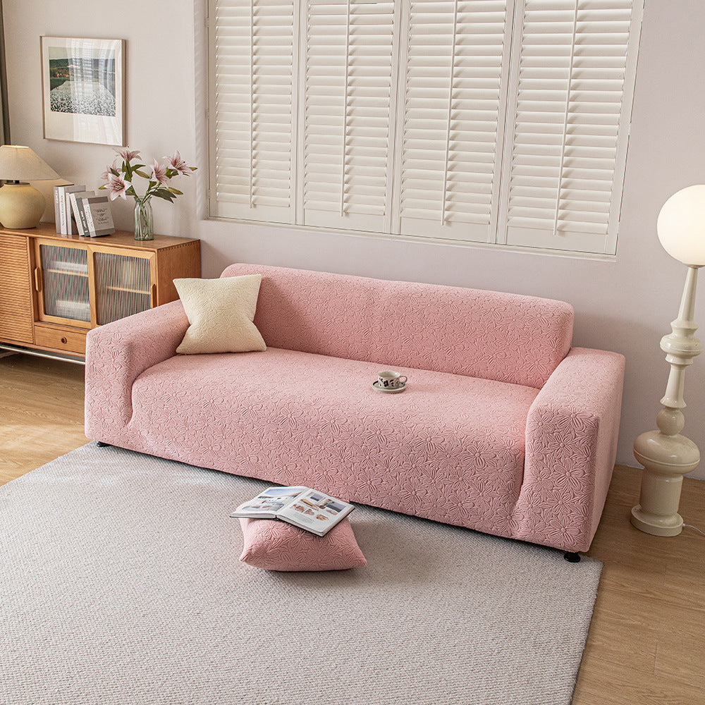 Floral Jacquard Sofa Slipcover, second edge and trim detail