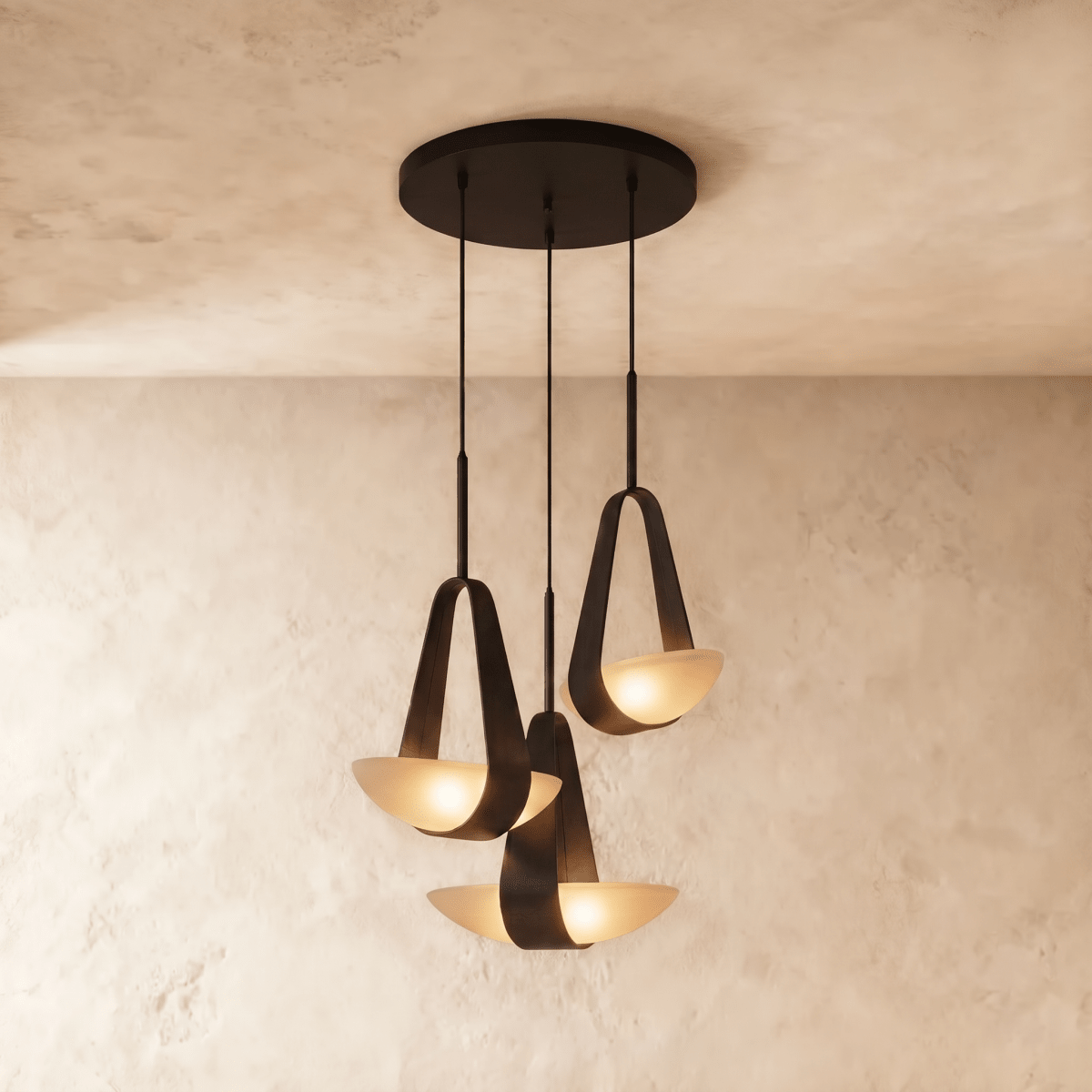 Fune Metal Pendant Light, close up of the finish and material