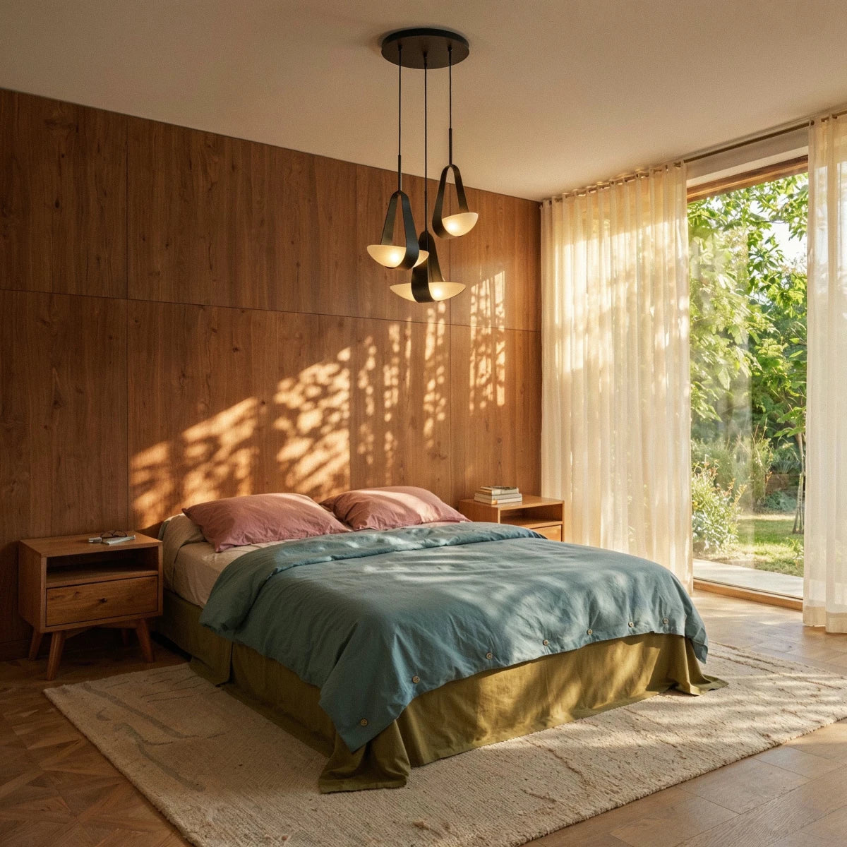 Fune Metal Pendant Light, angled view showing the silhouette