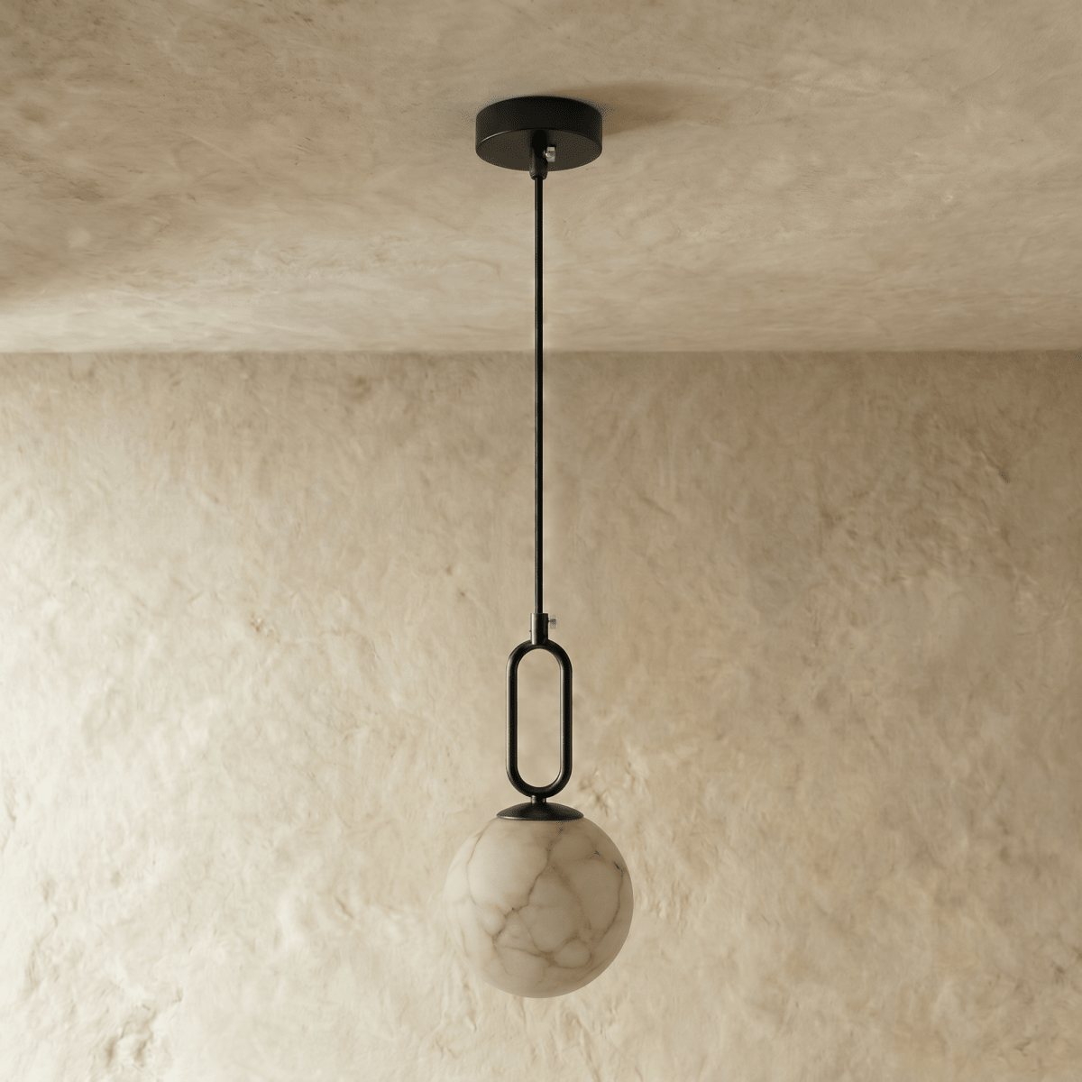Gong Alabaster Pendant Light, shade and diffuser detail