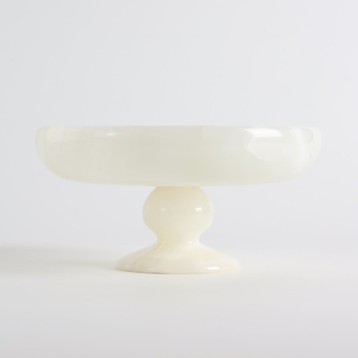 Harlow White Onyx Pedestal Bowl, second front view