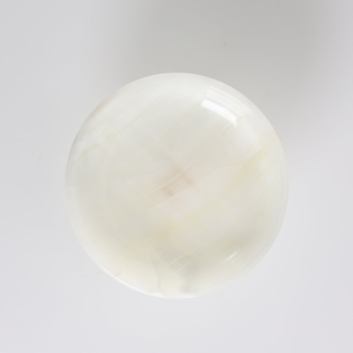 Harlow White Onyx Pedestal Bowl, second top down view