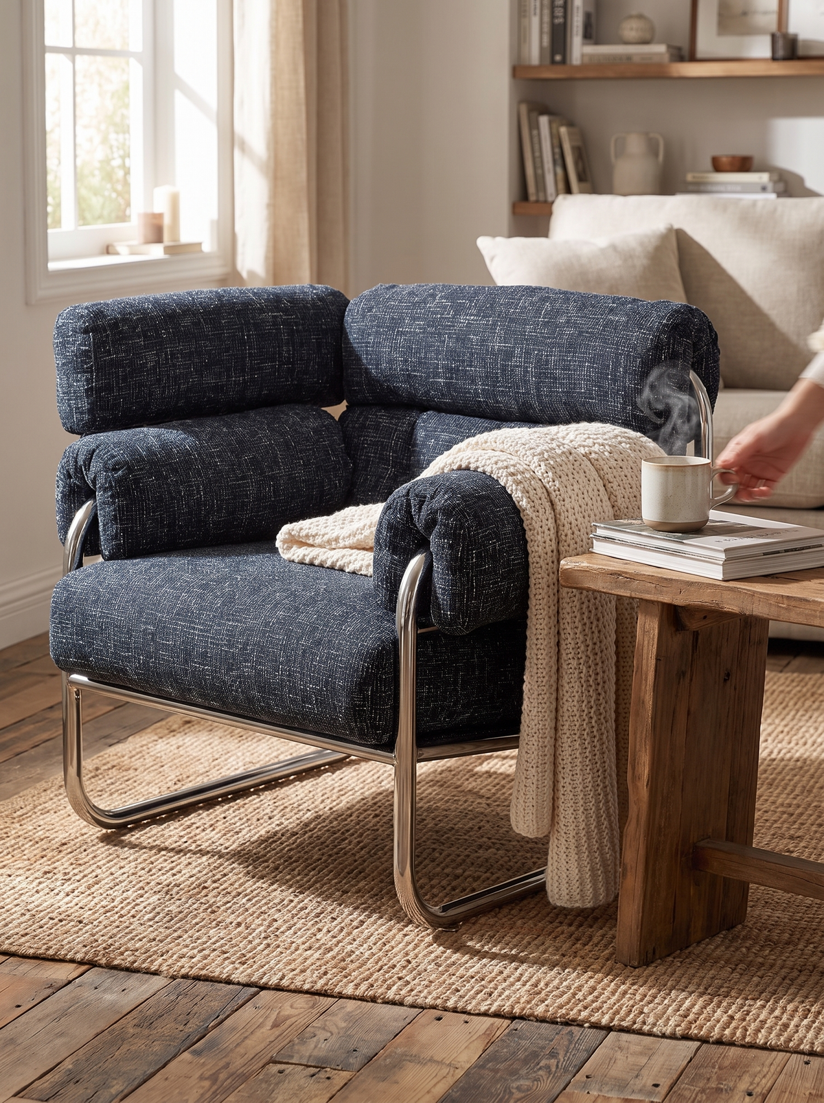 Bauhaus Mix Weave 1 Seater Sofa BECCA weave upholstery lifestyle