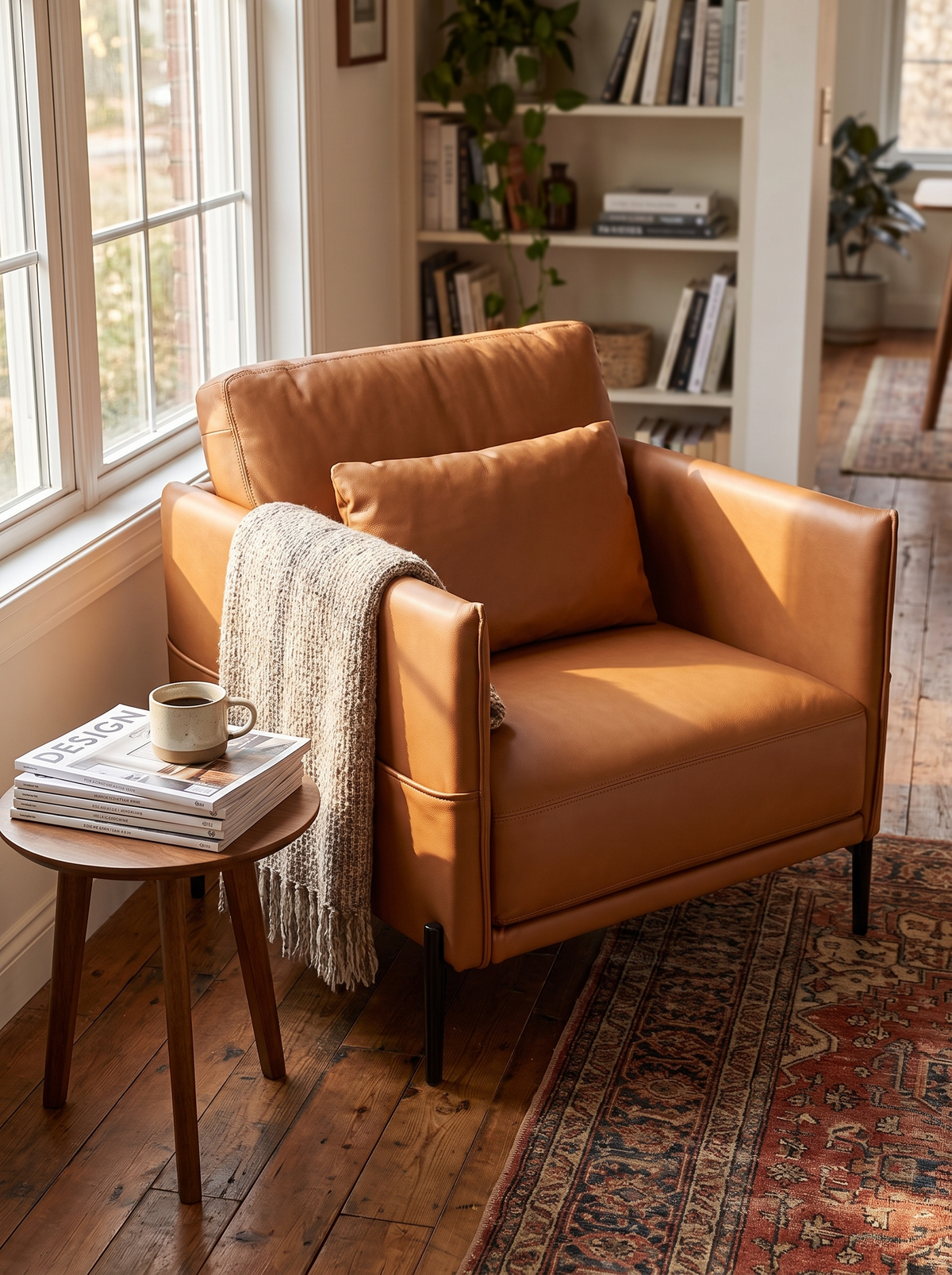Genuine Leather 1 Seater Sofa DANTE top grain leather lifestyle